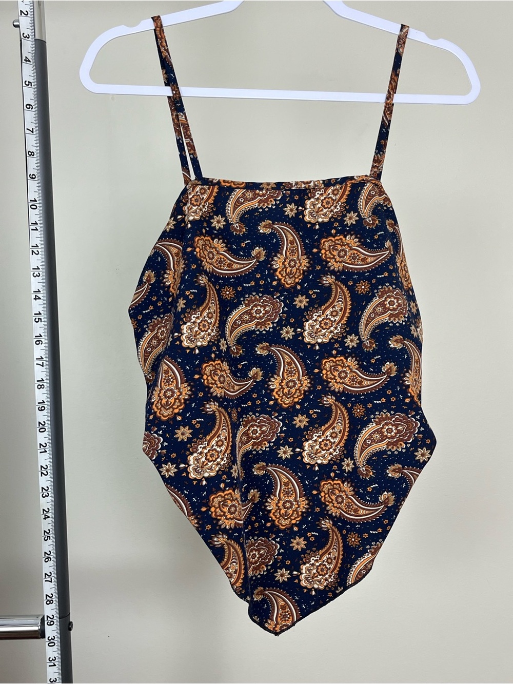Women’s Navy Paisley Bandanna crop top